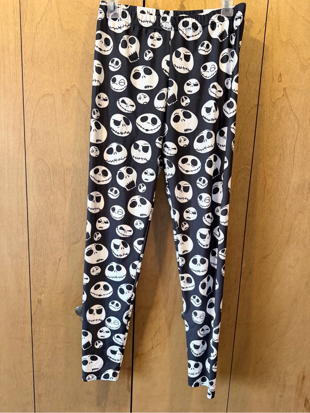 Online Legging Store Black & White Skull Face Print Leggings 1x-2x - Picture 1 of 4